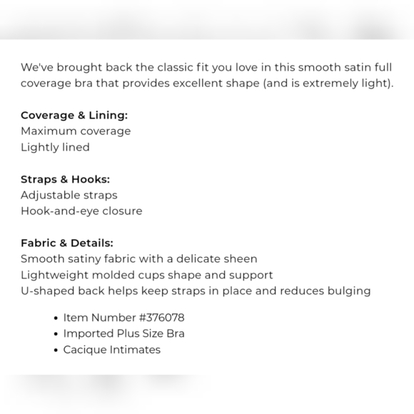 NWT Cacique Mocha Lightly Lined Full Coverage Underwire Bra - Sz 50H US - Picture 5 of 6